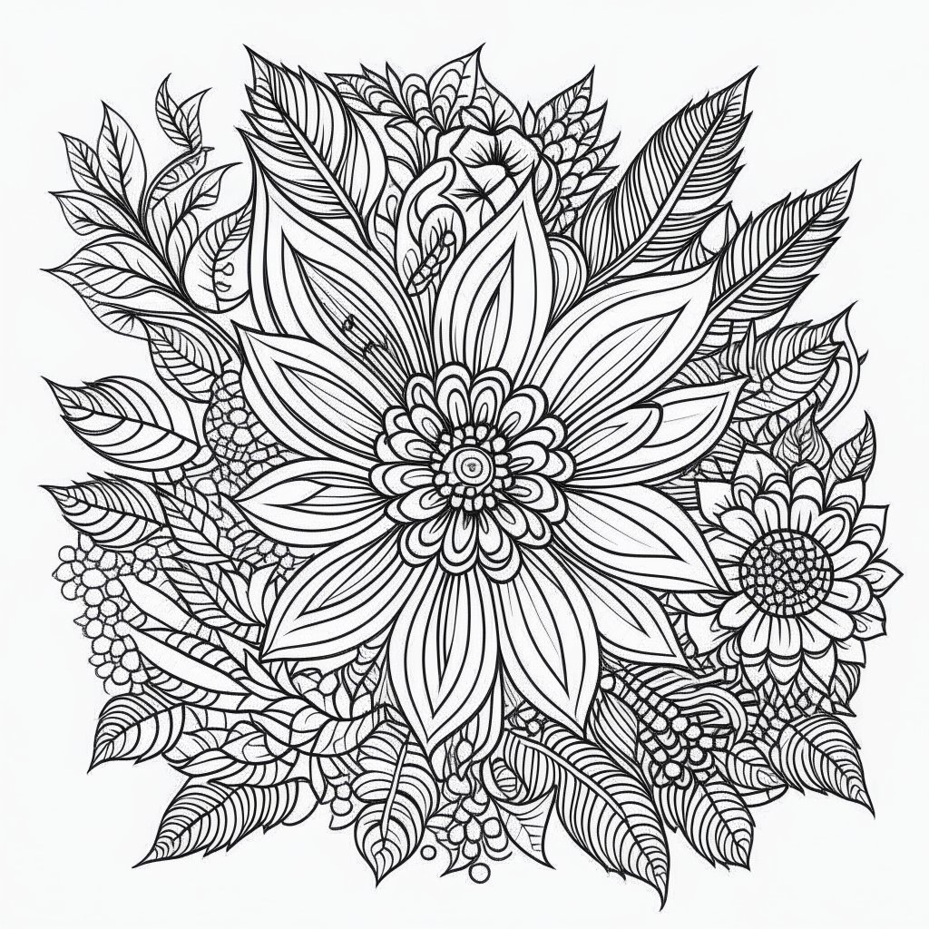 Easy Flower Mandala Coloring Pages