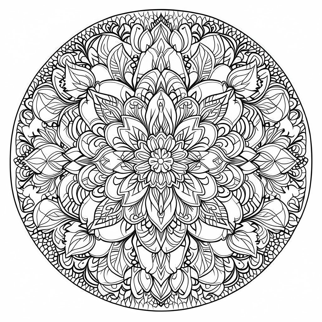 Flower Mandala Bigger Shape Coloring Pages