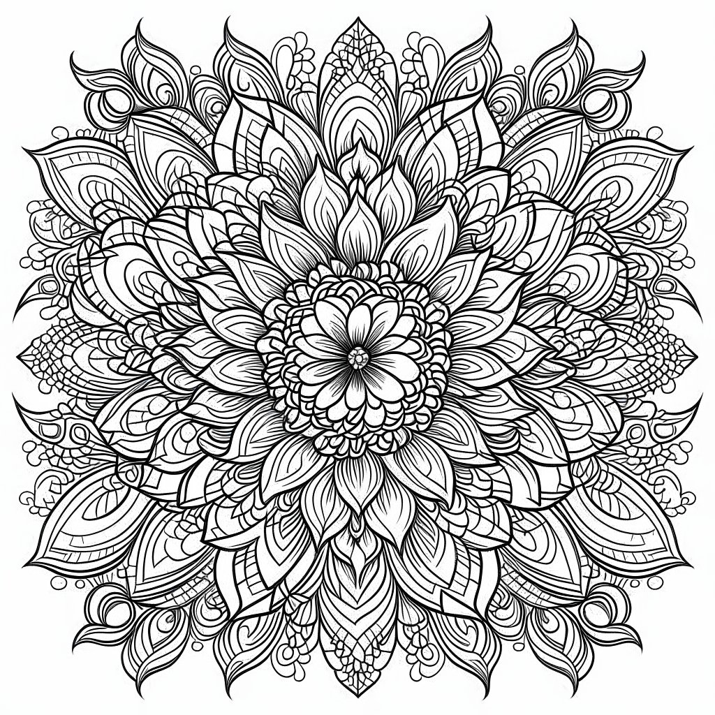 flower mandala coloring pages finished