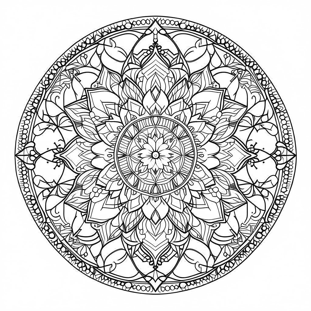 Flower and Mandala Coloring Pages for adults