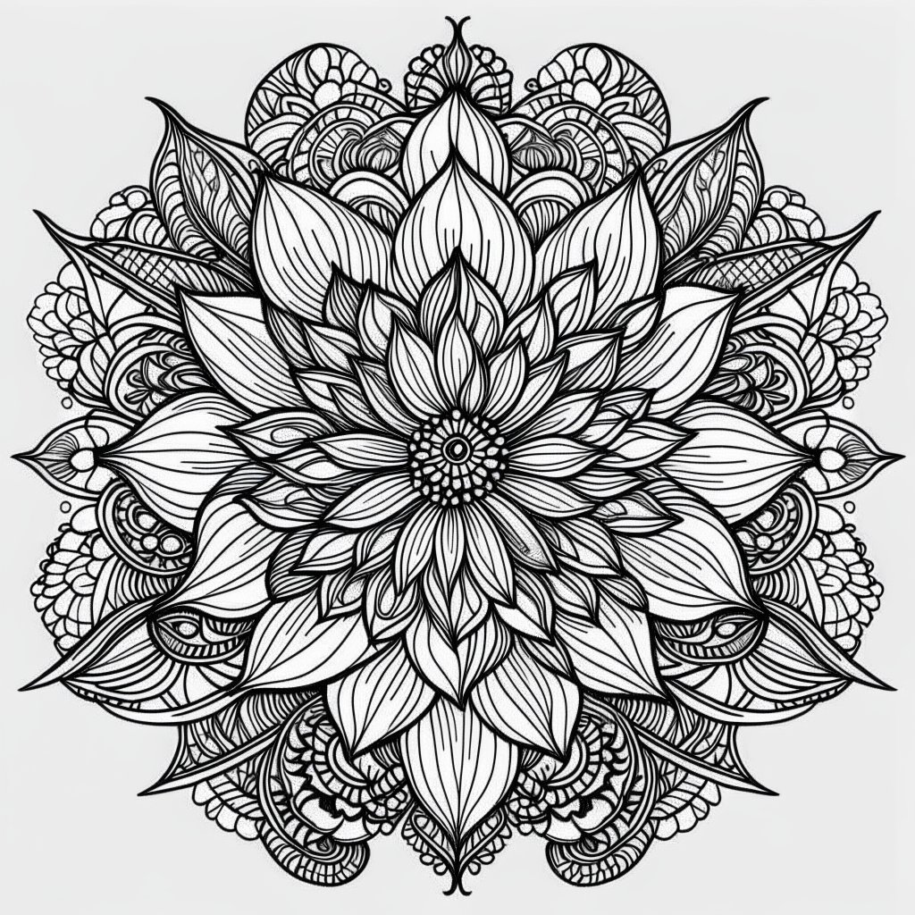 Lotus Flower Mandala Coloring Pages