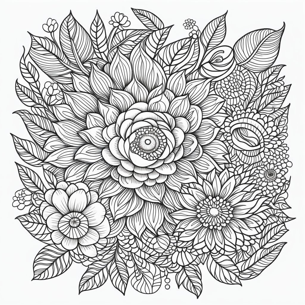 Secret Garden Flower Mandala Coloring Pages for Adults