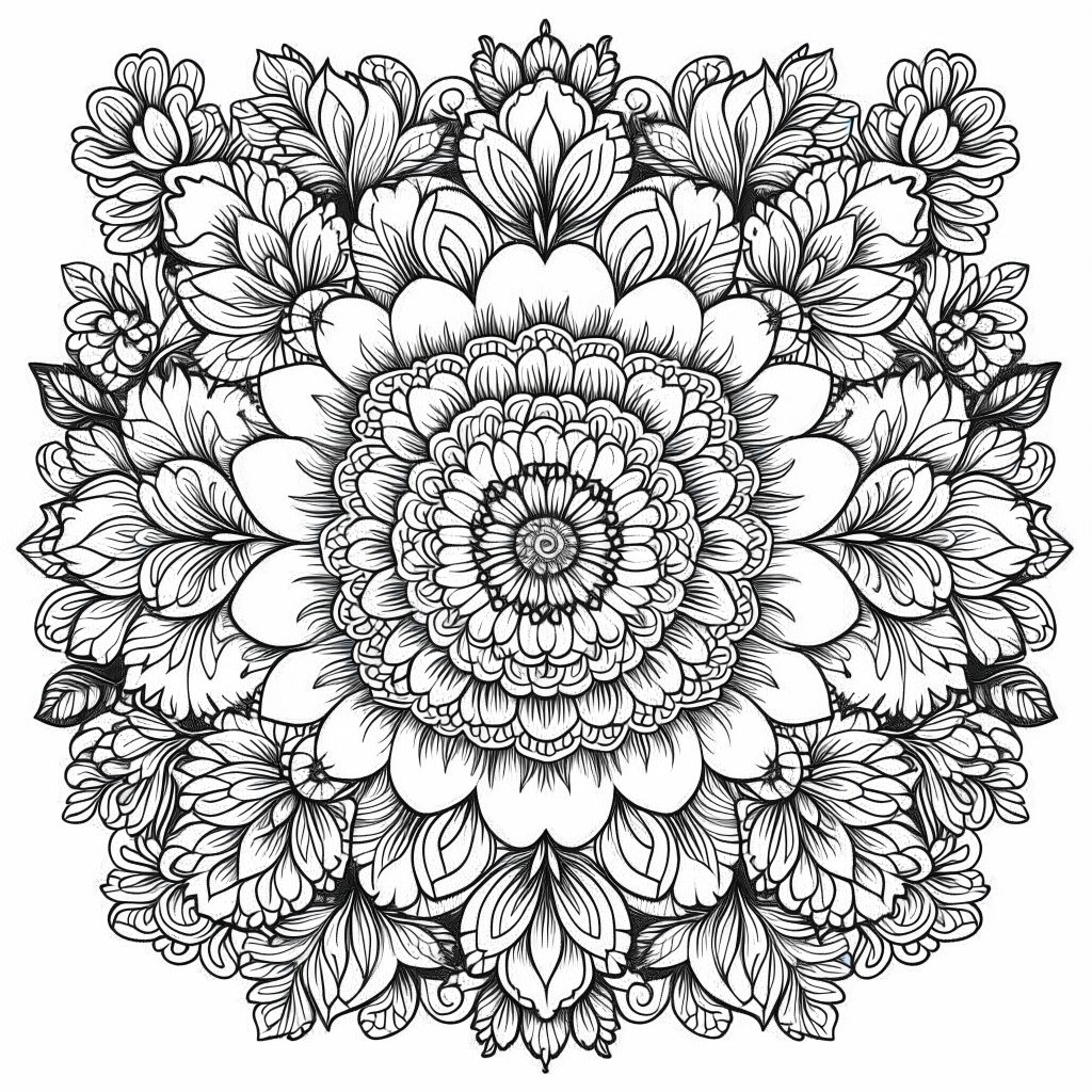 Secret Garden Flower Mandala Coloring Pages for Adults (3)