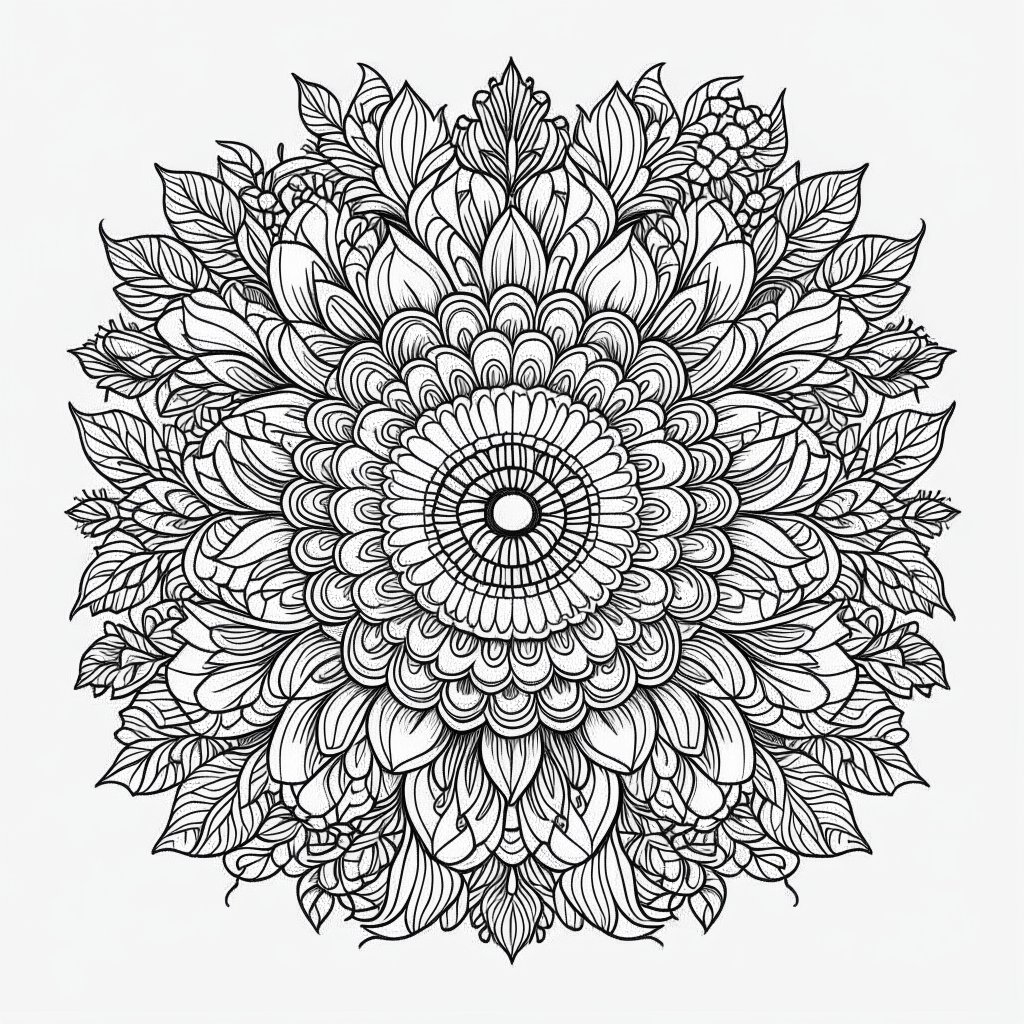 Secret Garden Flower Mandala Coloring Pages for Adults Printable