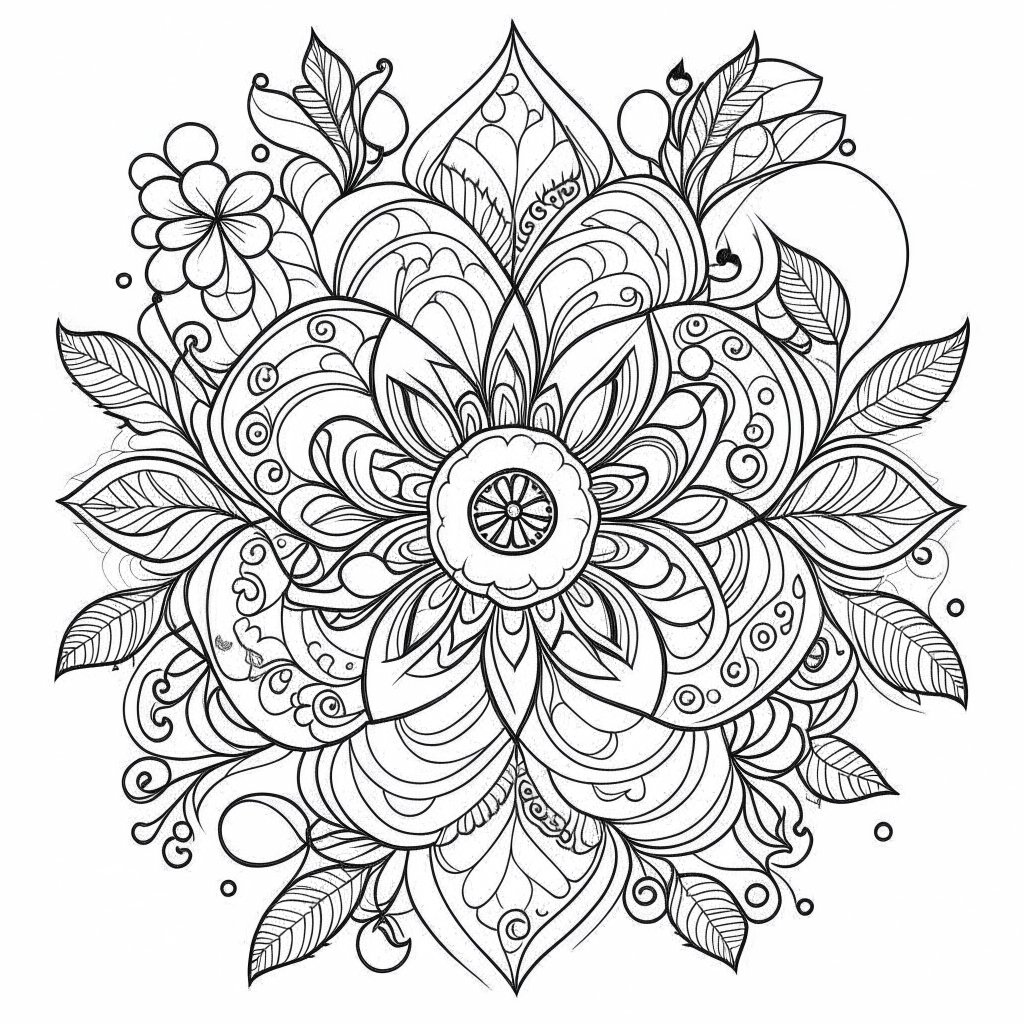 easy flower mandala coloring pages