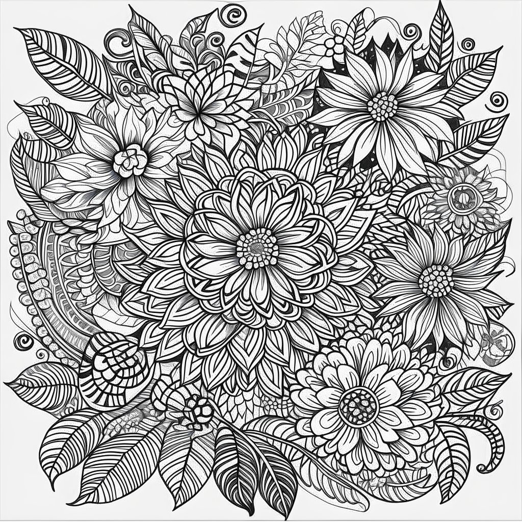 floral coloring pages