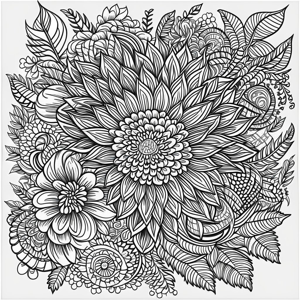 floral coloring pages for adults