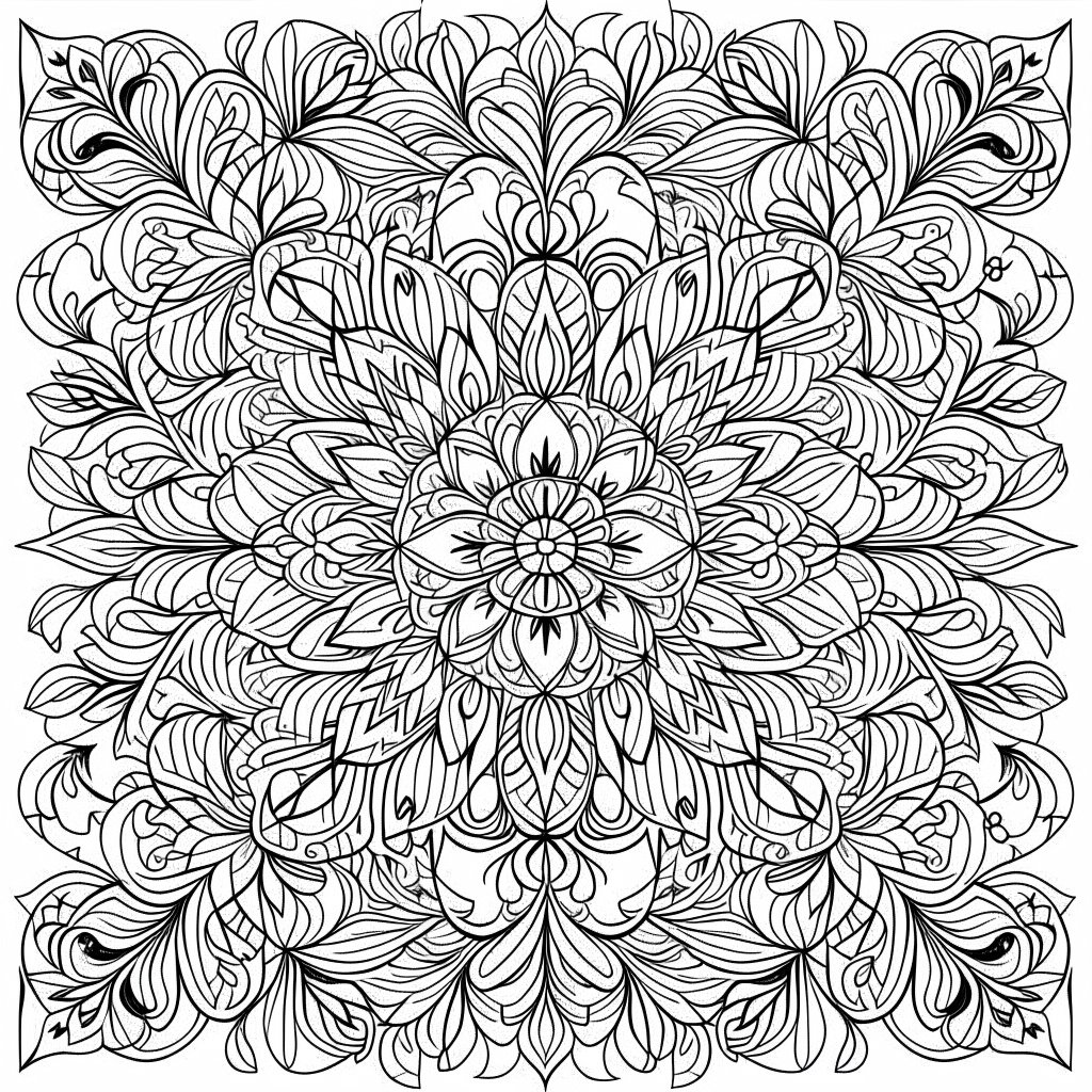 flower mandala adult coloring pages