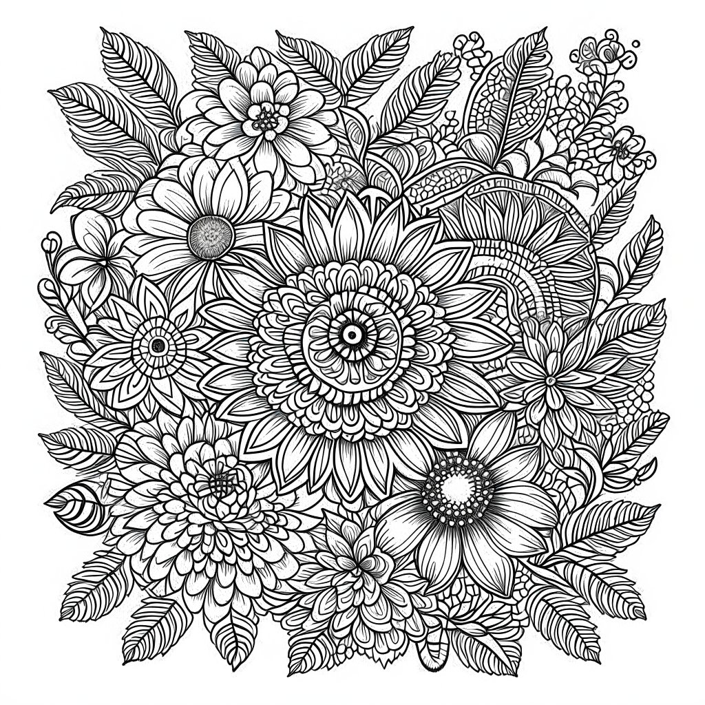 flower mandala coloring pages zentangle 2