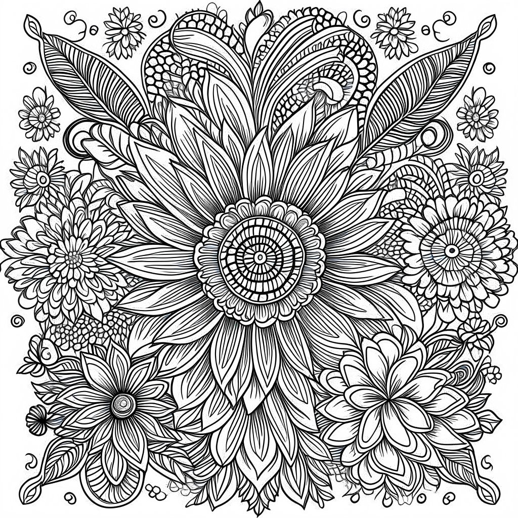 flower mandala coloring pages zentangle for adults